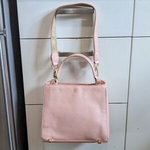MCM Pebbled Leather Shoulder Satchel Bag Luxury Chic Spring Pink